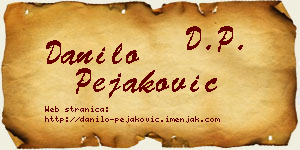Danilo Pejaković vizit kartica